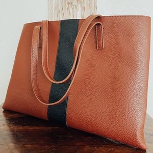 Vince Camuto Brown with bold Black stripe Tote